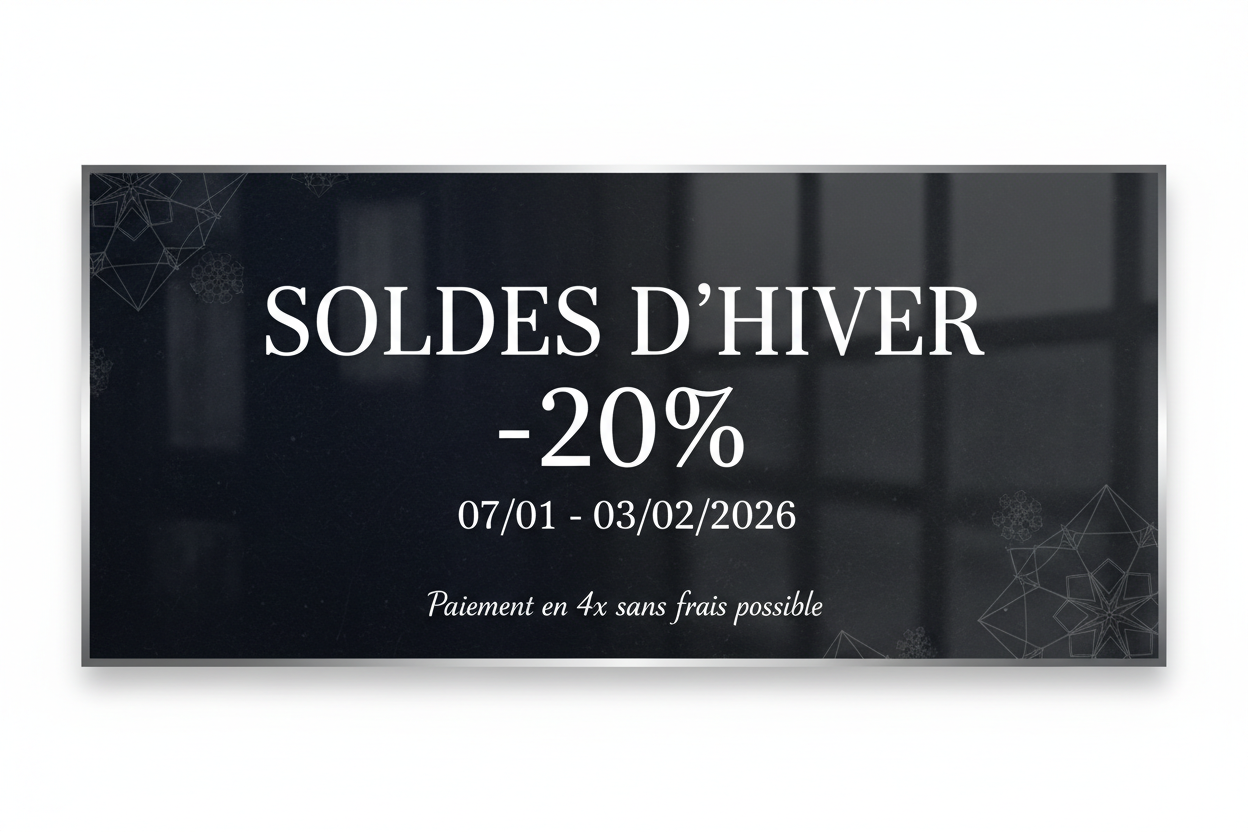 Bannière Soldes d'Hiver - Format horizontal optimisé