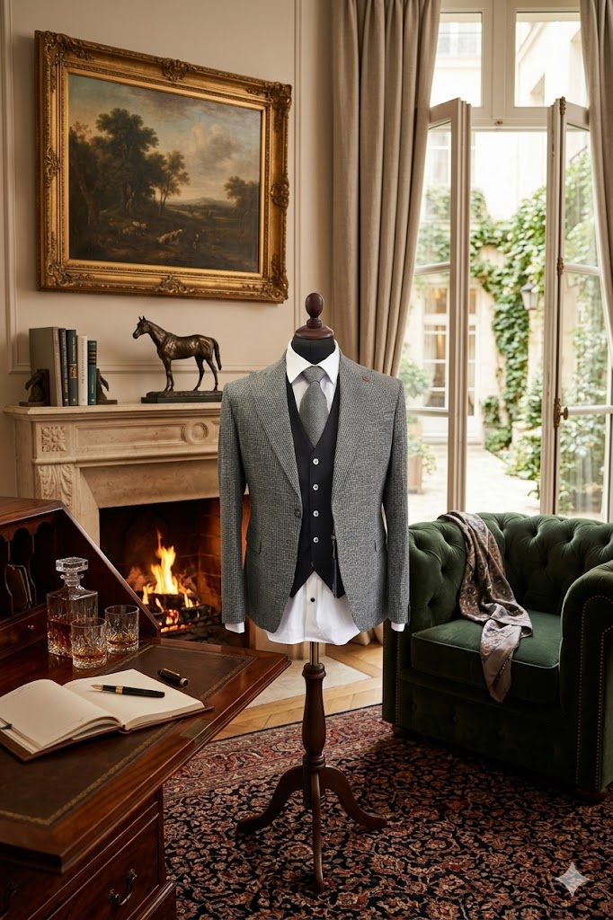 Costume homme 3 pièces gris et noir : Aldo