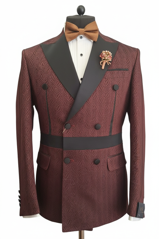 Costume de cérémonie croisé marron : Roma
