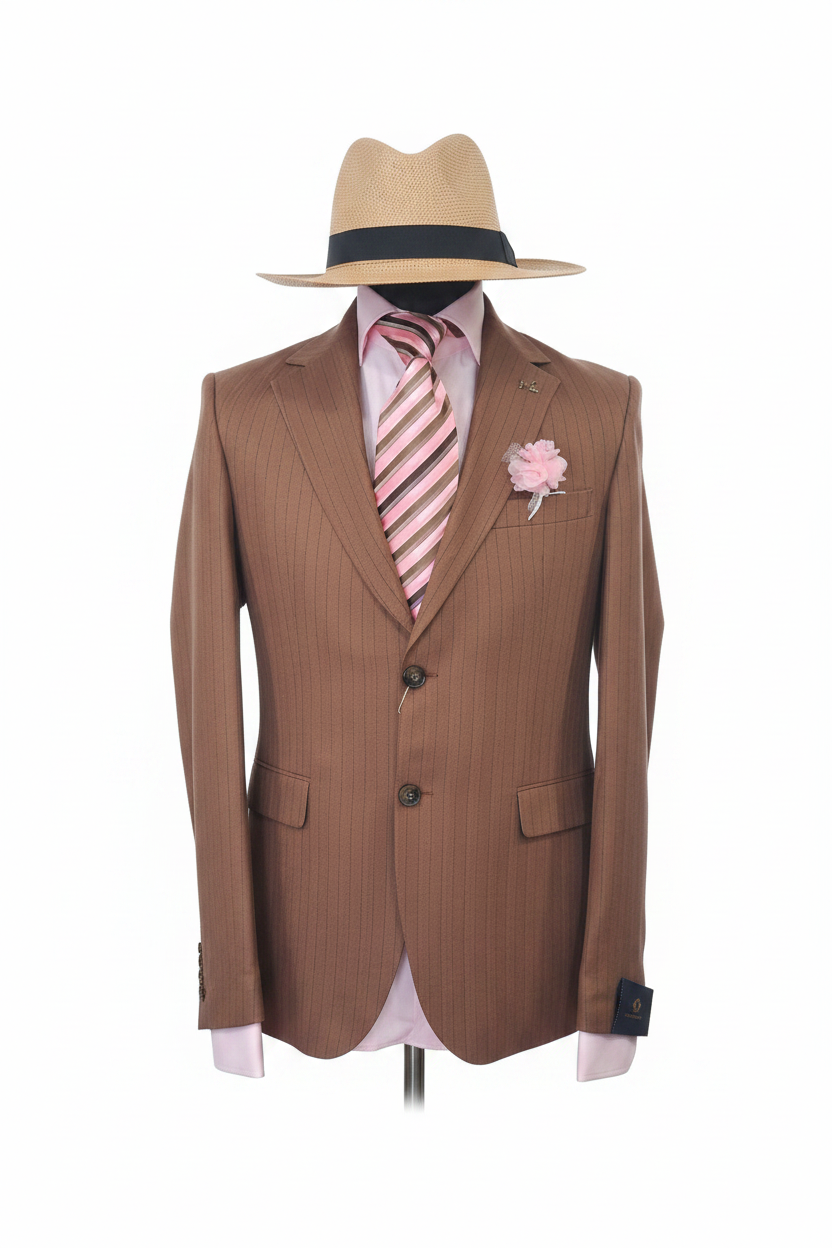 Costume à rayures marron caramel : Mike