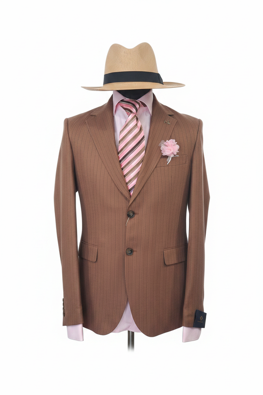 Costume à rayures marron caramel : Mike