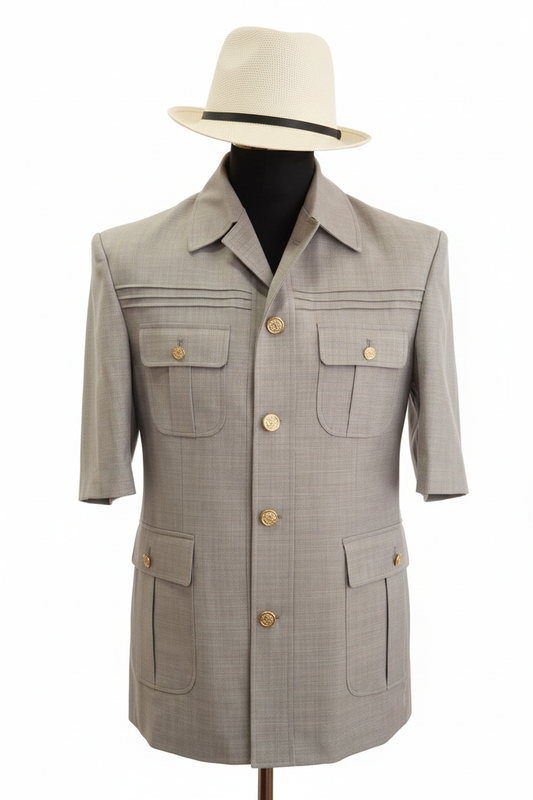 Costume safari manche courte gris : Angelo