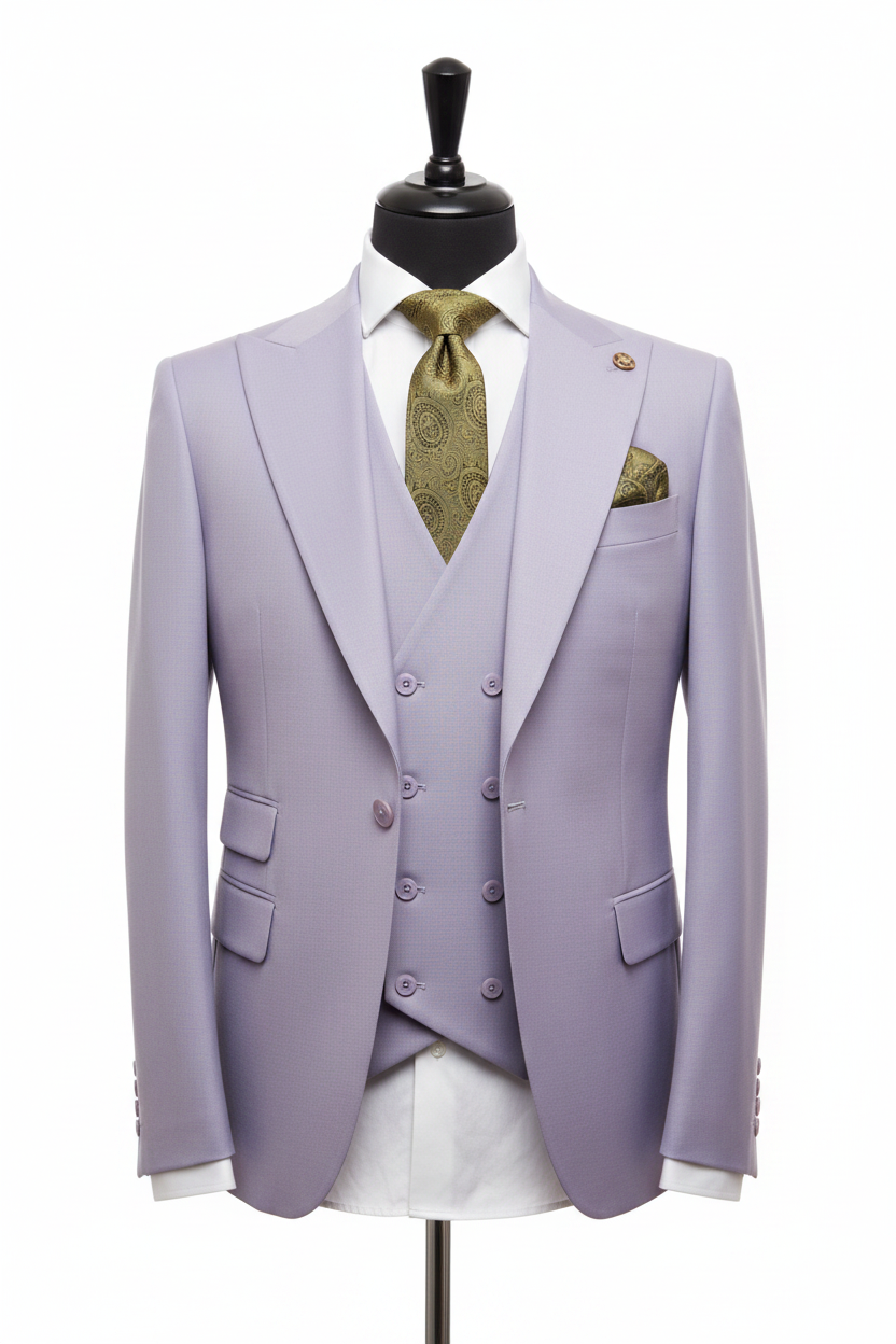 Costume homme 3 pièces mauve clair : Mario