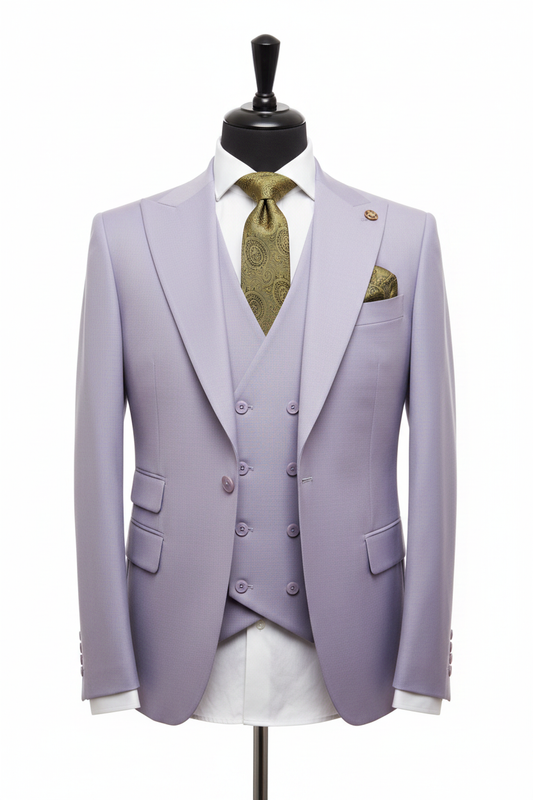 Costume homme 3 pièces mauve clair : Mario