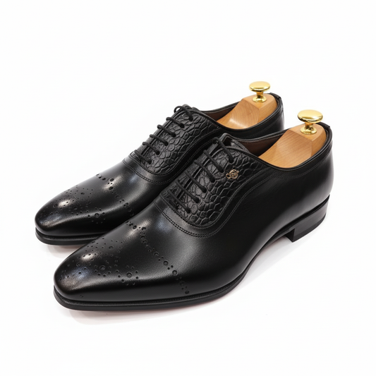 Chaussure richelieu bi-matière noir : Martins