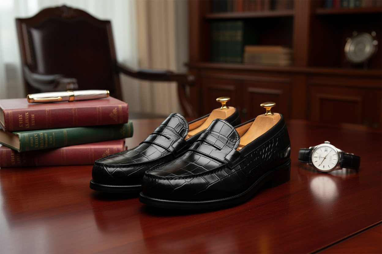 Mocassin cuir noir : Angelo