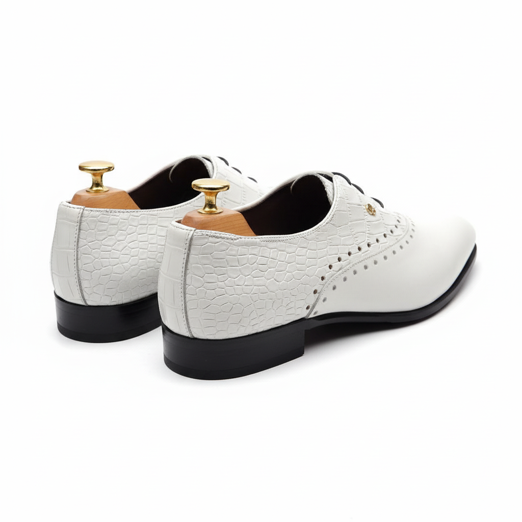 Chaussure richelieu bi-matière blanc : Algor