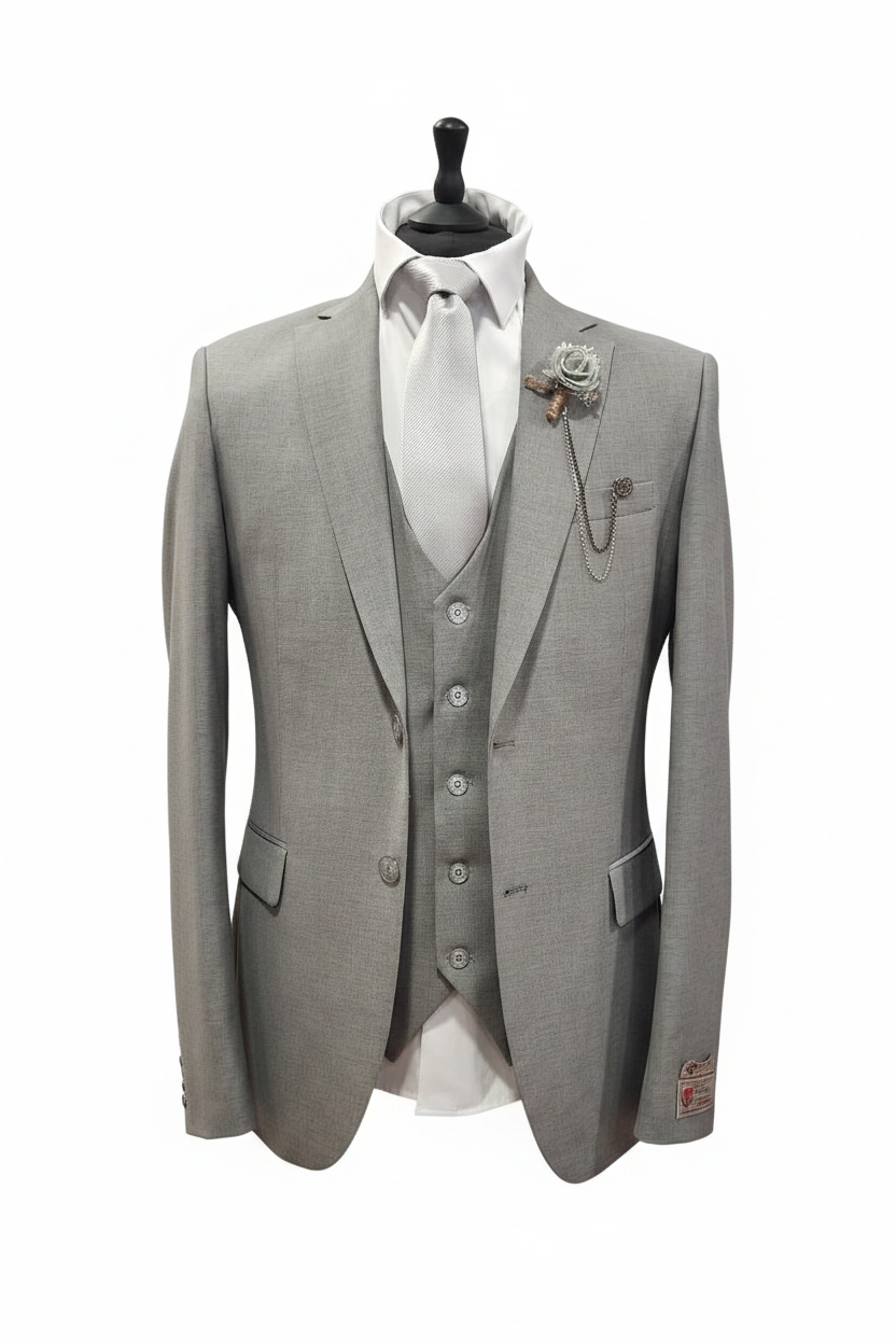 Costume homme 3 pièces gris : Alvaro