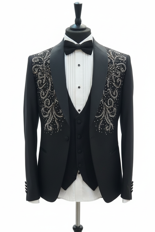 Smoking noir avec strass