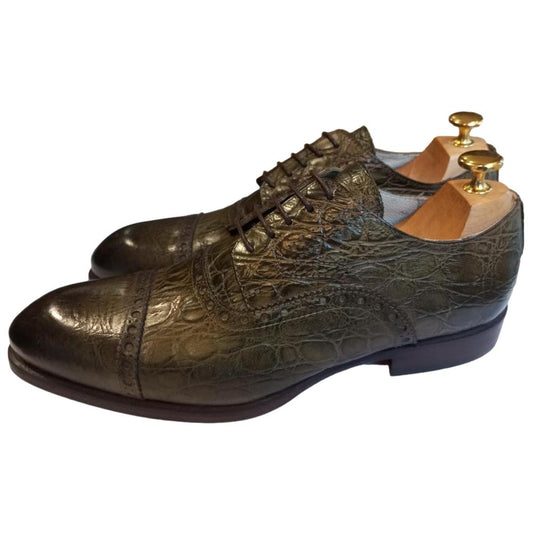 Chaussure richelieu cuir vert : Owen