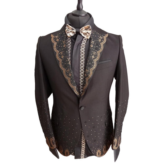 Costume de cérémonie homme 2 pièces noir et or - Lorenzo