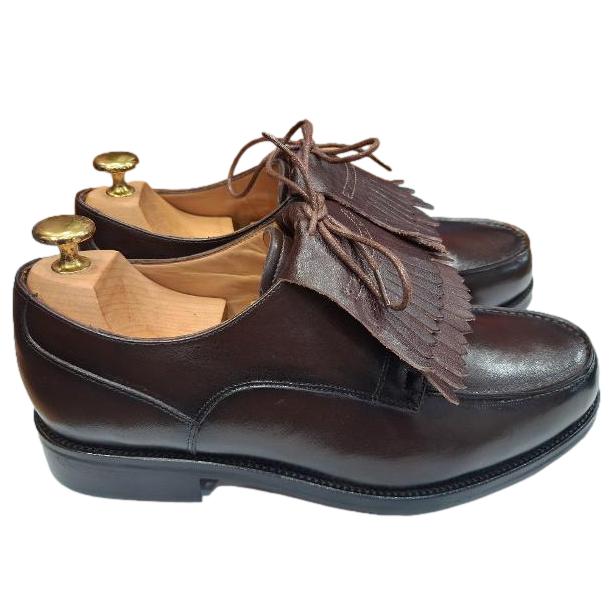 Chaussure derby homme cuir golf marron foncé élégante - Garry