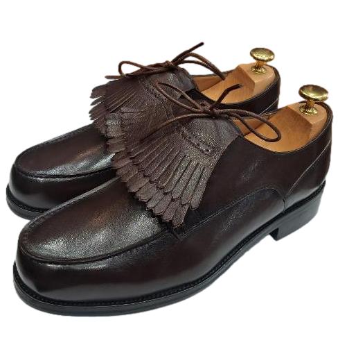 Chaussure derby homme cuir golf marron foncé élégante - Garry
