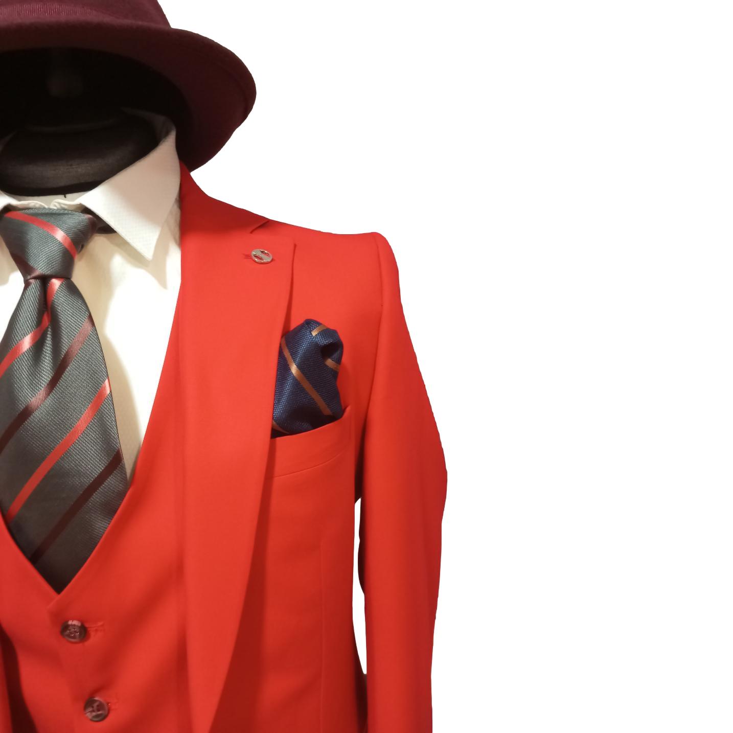 Costume homme 3 pièces rouge : Angelo