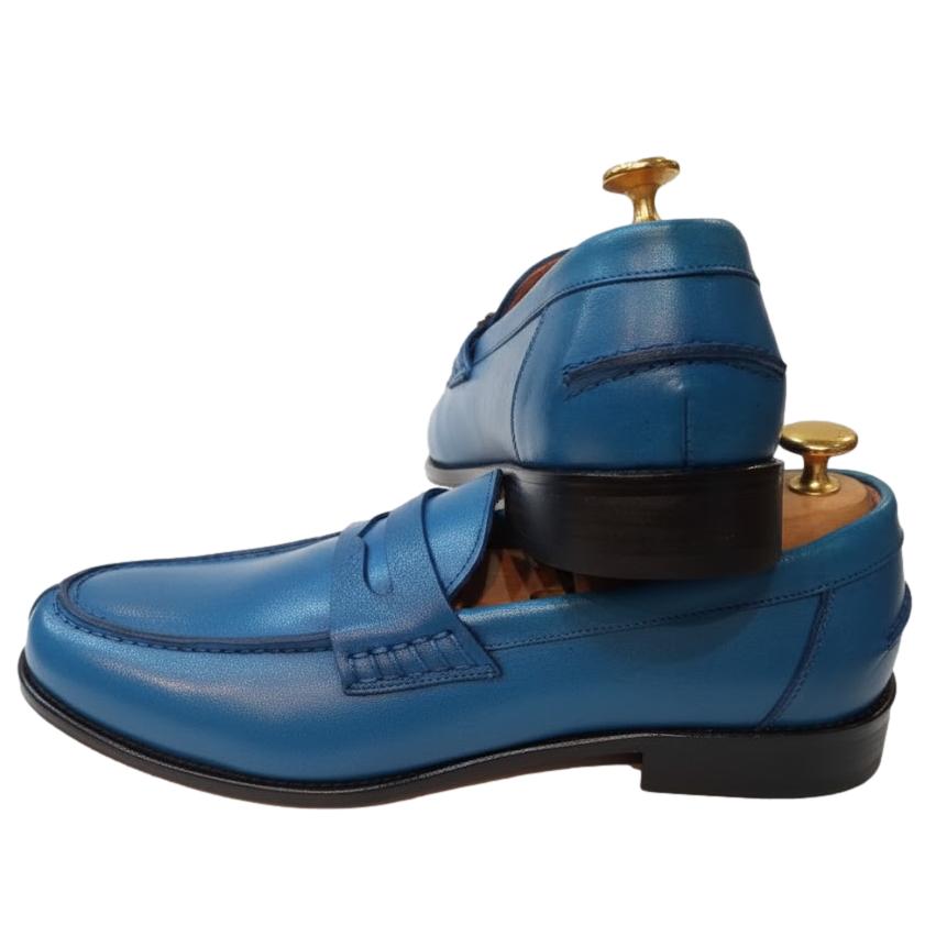 Mocassin cuir bleu : Pasero
