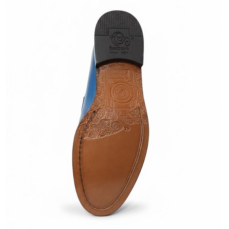 Mocassin cuir bleu : Pasero