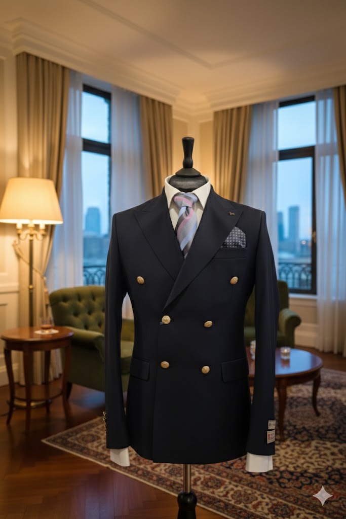 Costume blazer croisé bleu foncé : Martin