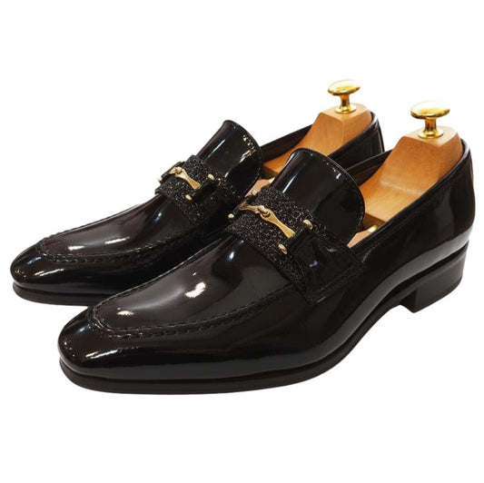 Mocassin cuir verni noir : Vegas