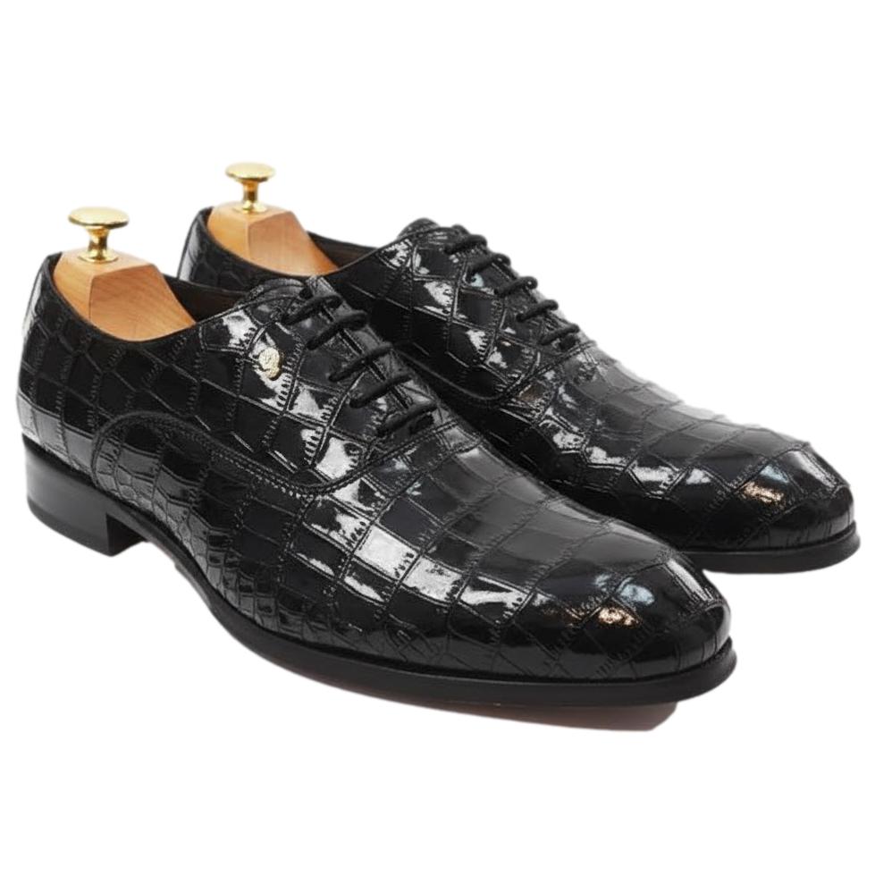 Chaussure richelieu cuir verni noir : Memphis