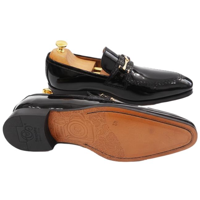 Mocassin cuir verni noir : Vegas