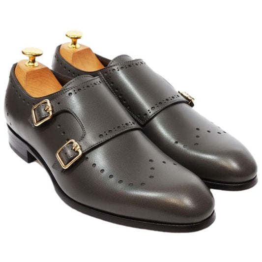 Chaussure derby double boucle gris : Austin