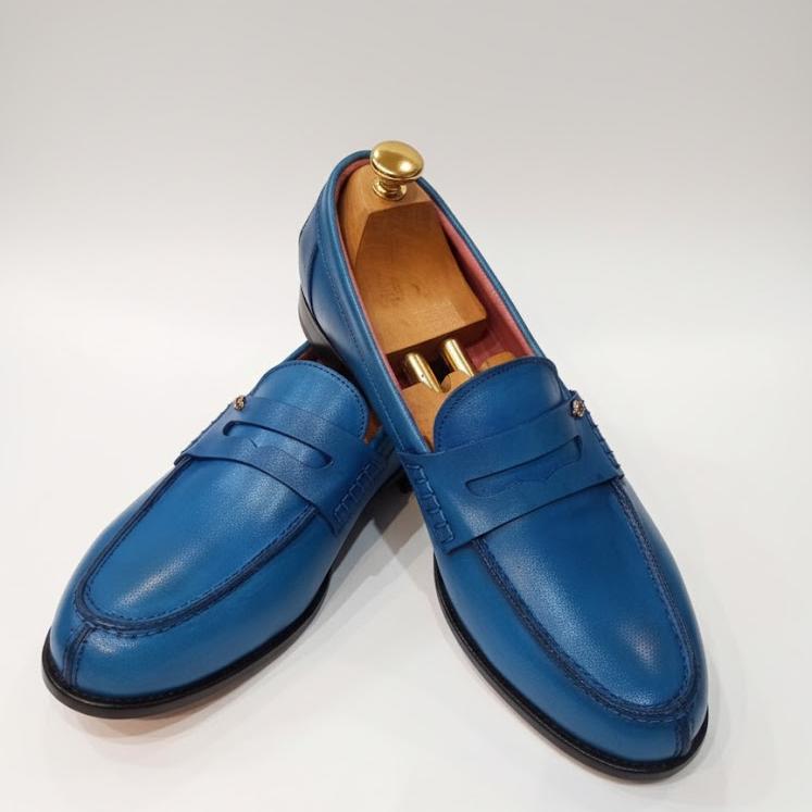 Mocassin cuir bleu : Pasero